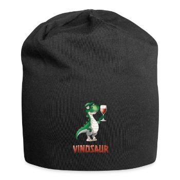 Vinosaurus Wine Drinker Dinosaur Funny T-Rex - Jersey Beanie - black - Front
