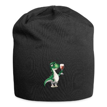 Vinosaur Wine Drinker T-Rex Funny Wine Lovers - Jersey Beanie - black - Front