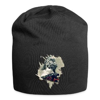 Alte Dampflok - Jersey-Beanie - Schwarz - Vorne