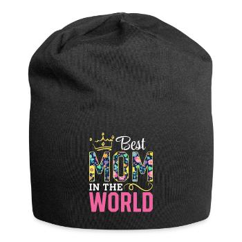 Pour la meilleure maman du monde! Pour la fête des mères - Bonnet en jersey - noir - Devant