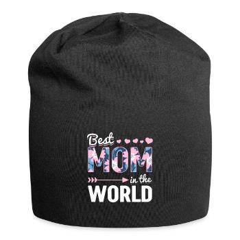 Pour la meilleure maman du monde! Pour la fête des mères - Bonnet en jersey - noir - Devant