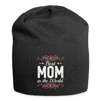 Pour la meilleure maman du monde! Pour la fête des mères - Bonnet en jersey - noir - Devant