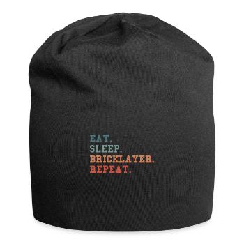 Eat Sleep Bricklayer Repeat Bricklaying - Jersey Beanie - black - Front