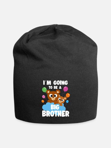 Jeg vil være en storebror babymeddelelse - Jersey-Beanie - sort