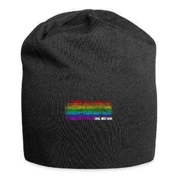 CSD LGBT Regenbogen LGBTQ Herz Pride Love - Jersey-Beanie - Schwarz - Vorne