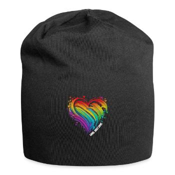 CSD LGBT Regenbogen LGBTQ Herz Pride Love - Jersey-Beanie - Schwarz - Vorne