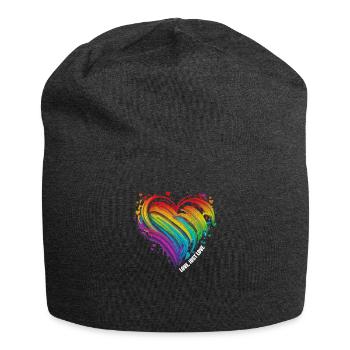 CSD LGBT Regenbogen LGBTQ Herz Pride Love - Jersey-Beanie - Anthrazit - Vorne