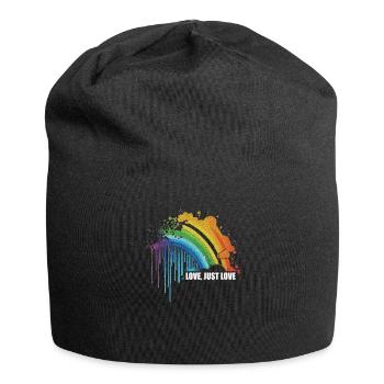 CSD LGBT Regenbogen LGBTQ Herz Pride Love - Jersey-Beanie - Schwarz - Vorne