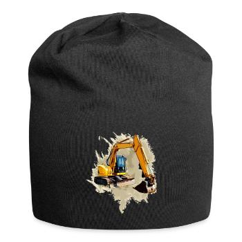 Schaufel-Bagger - Jersey-Beanie - Schwarz - Vorne