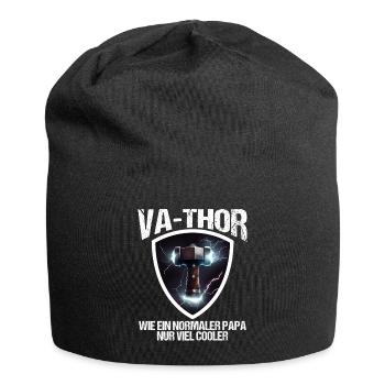 Papa Vathor Va Thor Vatertag Vatertagsgeschenk - Jersey-Beanie - Schwarz - Vorne