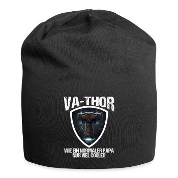 Papa Vathor Va Thor Vatertag Vatertagsgeschenk - Jersey-Beanie - Schwarz - Vorne