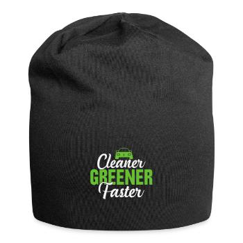 Elektrofahrzeuge Sauberer, Grüner Und Schneller - Jersey-Beanie - Schwarz - Vorne