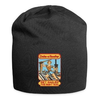 Dachdeckerin Handwerker Dachdeckernägel Dachdecker - Jersey-Beanie - Schwarz - Vorne