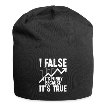False it's funny because it's true - Jersey-Beanie - Schwarz - Vorne