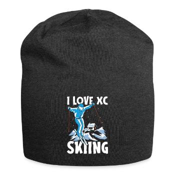Cross Country Skiing I Love XC Skiing Winter Sport - Jersey-Beanie - Anthrazit - Vorne