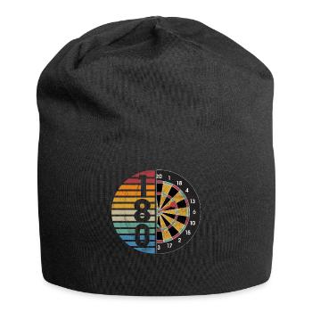Retro Dartscheibe Dartboard 180 für Dartspieler - Jersey-Beanie - Schwarz - Vorne