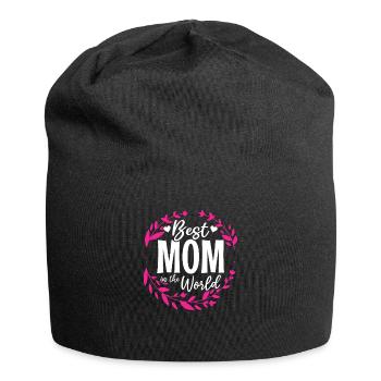 Pour la meilleure maman du monde! Pour la fête des mères - Bonnet en jersey - noir - Devant