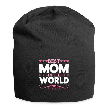 Pour la meilleure maman du monde! Pour la fête des mères - Bonnet en jersey - noir - Devant