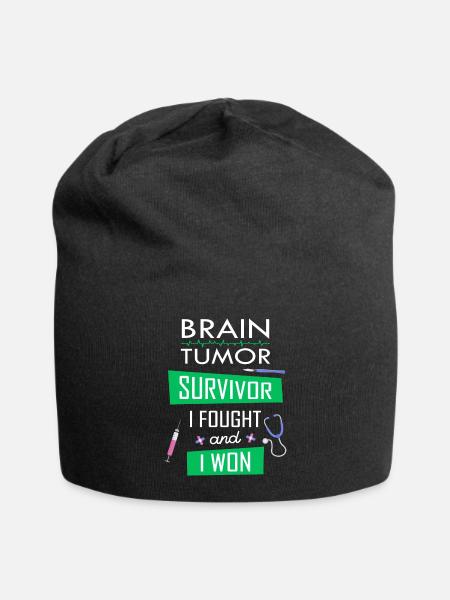Brain Tumor survivor, I fought and I won - Jersey Beanie - black