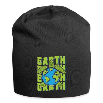 Groovy Planet Earth Day Meeresschildkrötenliebhaber Ozean - Jersey-Beanie - Schwarz - Vorne
