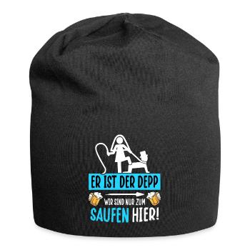 JGA T-Shirt Männer Junggesellenabschied Poltern - Jersey-Beanie - Schwarz - Vorne