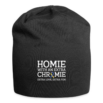 Welt-Down-Syndrom-Tag Awareness Ribbon - Jersey-Beanie - Schwarz - Vorne
