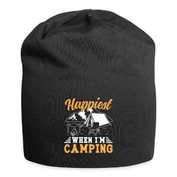 Happiest when i'm Camping - Jersey-Beanie - Schwarz - Vorne