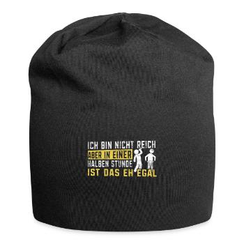 Ich Bin Nicht Reich Biertrinker Bier Saufen Party - Jersey-Beanie - Schwarz - Vorne