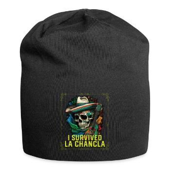 I Survived La Chancla Mexican Slippers Sandals - Jersey Beanie - black - Front