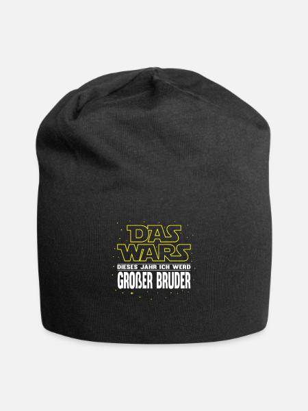 Das Wars Einzelkind Großer Bruder Sterne - Jersey-Beanie - Schwarz