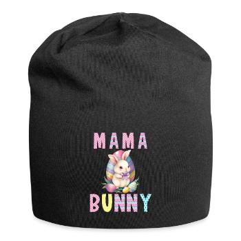 Osterhasen Mama Hase Osterfest Mutter Hase - Jersey-Beanie - Schwarz - Vorne