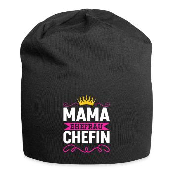 Mama Ehefrau Chefin - Zum Muttertag - Jersey-Beanie - Schwarz - Vorne