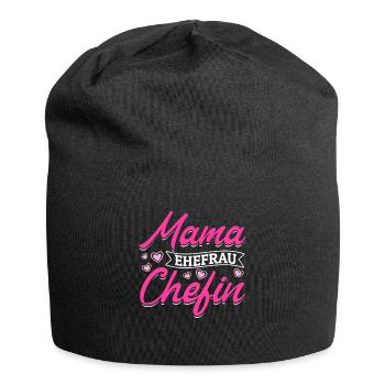 Mama Ehefrau Chefin - Zum Muttertag - Jersey-Beanie - Schwarz - Vorne