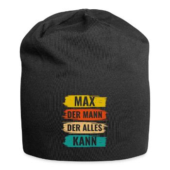Max Der Mann Der Alles Kann Vorname Max - Jersey-Beanie - Schwarz - Vorne