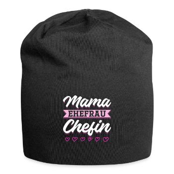 Mama Ehefrau Chefin - Zum Muttertag - Jersey-Beanie - Schwarz - Vorne