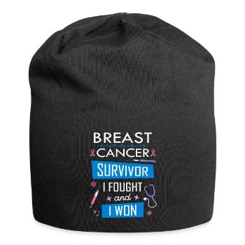 Survivantes du cancer du sein, je me suis battue et j’ai gagné - Bonnet en jersey - noir - Devant