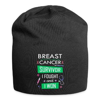 Survivantes du cancer du sein, je me suis battue et j’ai gagné - Bonnet en jersey - noir - Devant
