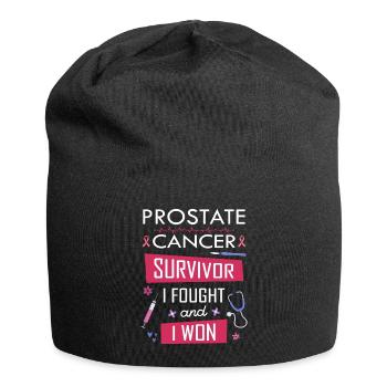 Prostate cancer survivor, I fought and I won - Jersey Beanie - black - Front