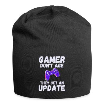 GAMER don't age they get an update Gaming - Jersey Beanie - black - Front