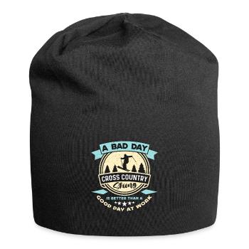 Cross Country Skiing A Bad Day Cross Country Skier - Jersey-Beanie - Schwarz - Vorne