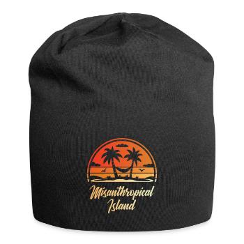 Misanthropical Island Sarcasm Funny Sayings - Jersey Beanie - black - Front