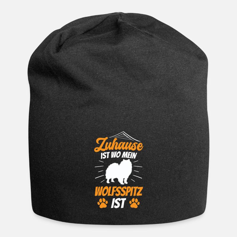 Wolfsspitz ist mein Zuhause Deutscher Keeshond - Jersey-Beanie - Schwarz