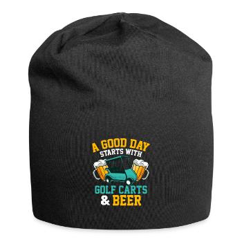 A Good Day Starts With Golf Carts & Beer Golfing P - Jersey Beanie - black - Front