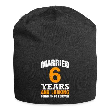 6 ans mariés 6ème anniversaire de mariage mariage en sucre - Bonnet en jersey - charbon - Devant