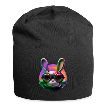 Lapin de Pâques Visage Lapin de Pâques Lapin de Pâques - Bonnet en jersey - noir - Devant