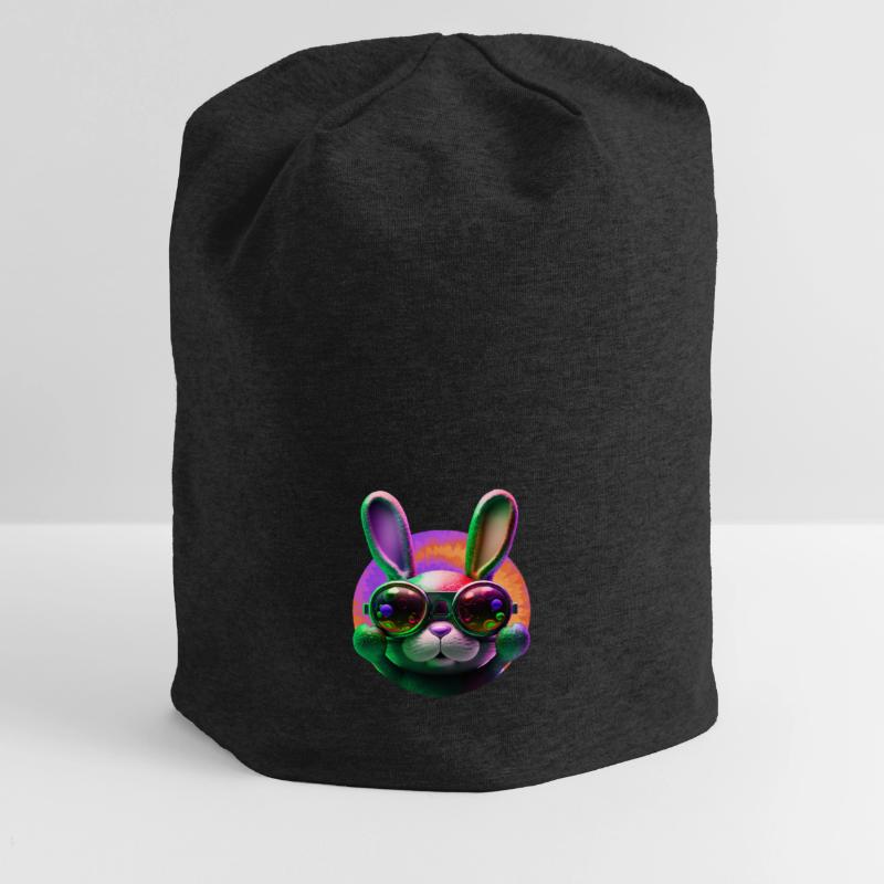 Easter Bunny Face Easter Bunny Rabbit Easter Jersey Beanie