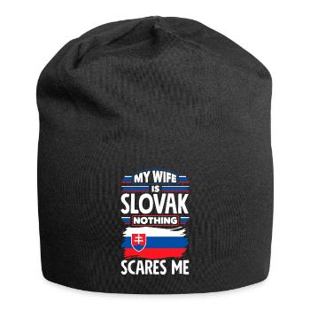Slovak Slovakia Slovak Flag Quote - Jersey Beanie - black - Front