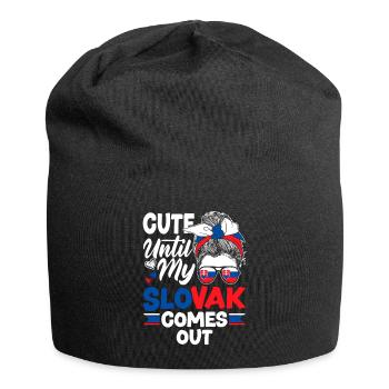 Slovak Slovakia Slovak Flag Quote - Jersey Beanie - black - Front