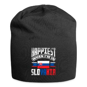 Slovak Slovakia Slovak Flag Quote - Jersey Beanie - black - Front