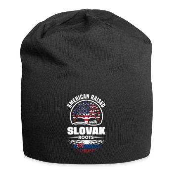 Slovak Slovakia Slovak Flag Quote - Jersey Beanie - black - Front